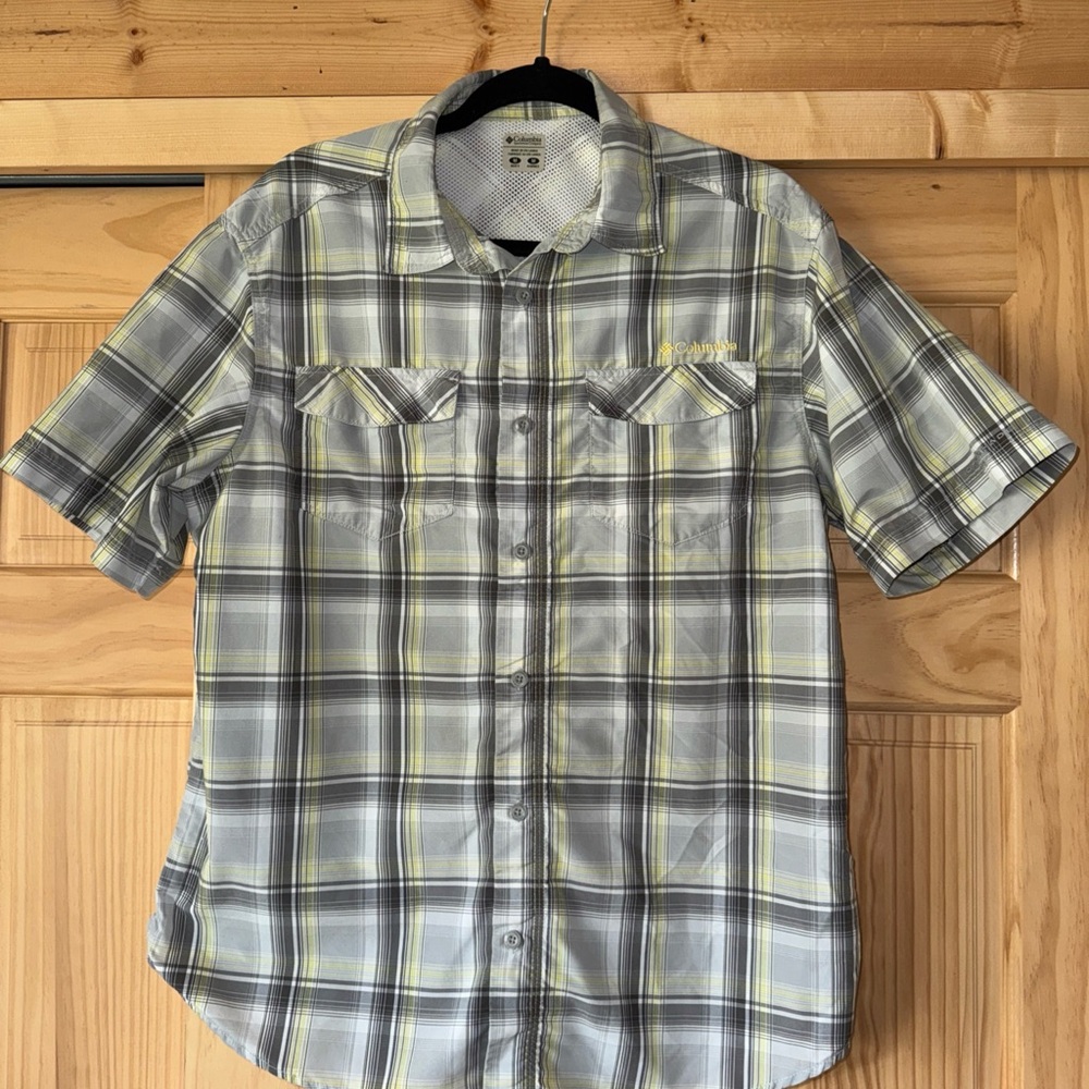 Men's Columbia Omni Shade Gray Plaid Shirt